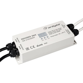 Декодер DMX SR-2102BWP (12-36V, 240-720W, 4CH) (Arlight, IP67 Пластик, 3 года)