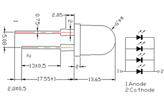 Светодиод ARL-10080UBC4-20 (Arlight, 10мм (круглый))
