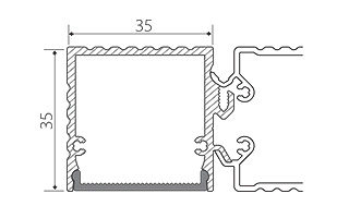 Профиль с экраном ALU-BASE-PW35S-2000 ANOD+CLEAR-P (Arlight, Металл)