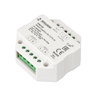 INTELLIGENT ARLIGHT Релейный модуль SMART-SWITCH-701-72-PS-IN  (230V, 1x3A, 2.4G) (IARL, IP20 Пластик, 5 лет)