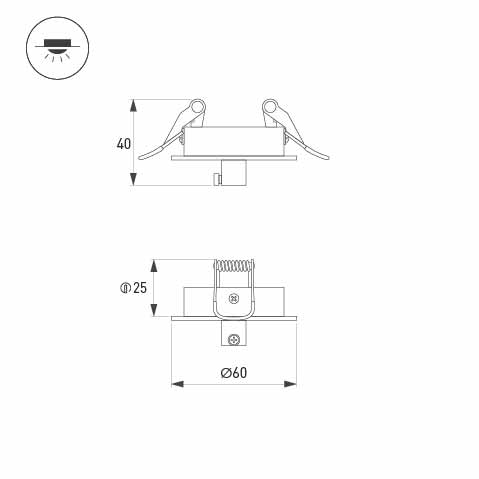 Чаша потолочная встраиваемая SPX-CANOPY-R60-C4 (BK) (Arlight, Металл)