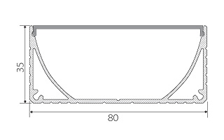 Профиль с экраном ALU-POWER-W80-2000 ANOD+FROST (Arlight, Металл)