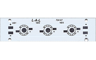 Плата 100x25-3Е Emitter (3x LED, 724-67) (Turlens, -)
