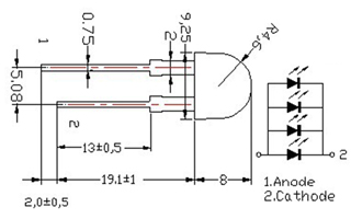 Светодиод ARL-10080UBC4-80 (Arlight, 10мм (круглый))