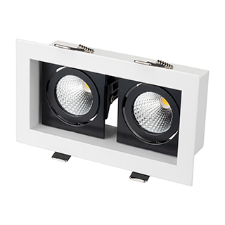 Светильник CL-KARDAN-S180x102-2x9W Warm (WH-BK, 38 deg) (Arlight, IP20 Металл, 3 года)