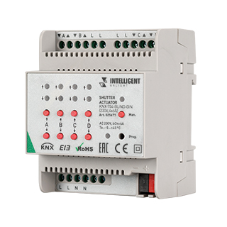 INTELLIGENT ARLIGHT Контроллер штор KNX-704-BLIND-DIN (230V, 4x6A) (IARL, Пластик)