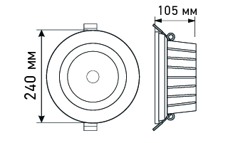 Светодиодный светильник DL-240CB-30W Warm White (Arlight, Потолочный)