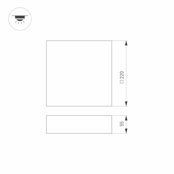 Светильник SP-QUADRO-S220x220-27W Day4000 (WH, 120 deg, 230V) (Arlight, IP40 Металл, 3 года)