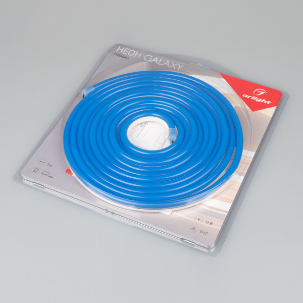 Образец Гибкий неон GALAXY-1608-5000CFS-2835-100 12V Blue 0.5M (16x8mm, 12W, IP67) (Arlight, 12 Вт/м, IP67)