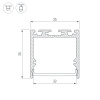 Профиль с экраном SL-LINE-3535-2500 BLACK+OPAL (Arlight, Алюминий)