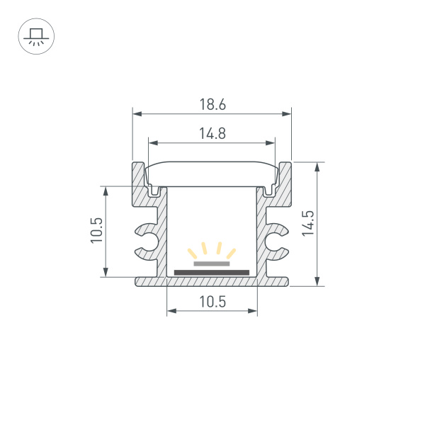 Профиль FLOOR18-H15-3000 ANOD BLACK (Arlight, Алюминий)