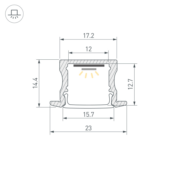 Профиль LINE-2315-F-2000 WHITE (Arlight, Алюминий)