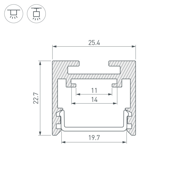 Профиль SL-LINE-2522-2500 WHITE (Arlight, Алюминий)