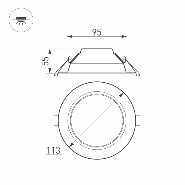 Светильник IM-CYCLONE-R115-10W Warm3000 (WH, 90 deg) (Arlight, IP40 Металл, 3 года)