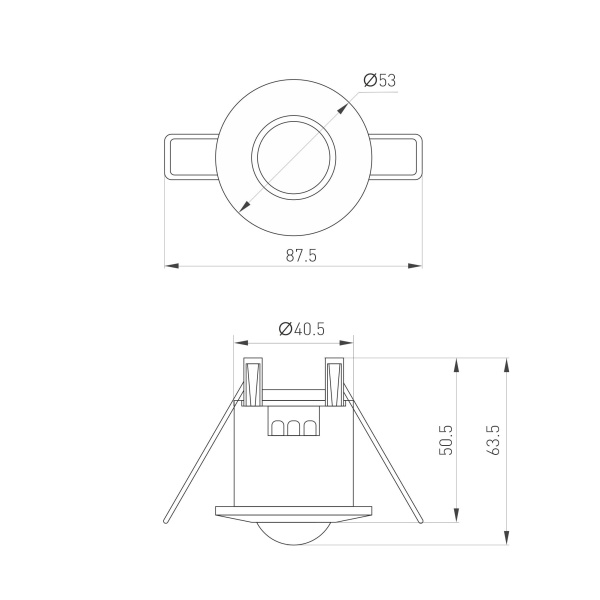 Датчик движения PRIME-PIR-BUILT-R53-200W (230V, 1.7A, MULTI, IP20) (Arlight, IP20 Пластик, 2 года)