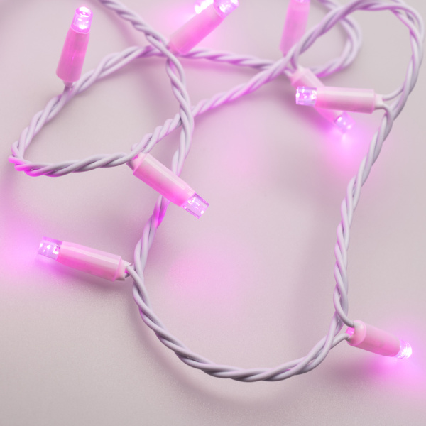 Светодиодная гирлянда ARD-STRING-CLASSIC-10000-WHITE-100LED-STD PINK (230V, 7W) (Ardecoled, IP65)