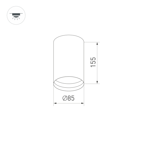 Светильник накладной SP-POLO-R85-1-15W Day White 40deg (Silver, Gold Ring) (Arlight, IP20 Металл, 3 года)