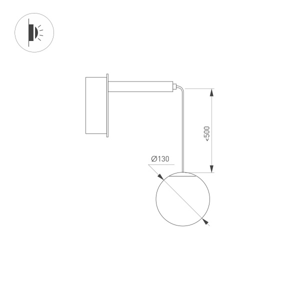 Светильник SP-BEADS-WALL-HANG-R130-6W Day4000 (BK-GD, 180 deg, 230V) (Arlight, IP20 Металл, 3 года)