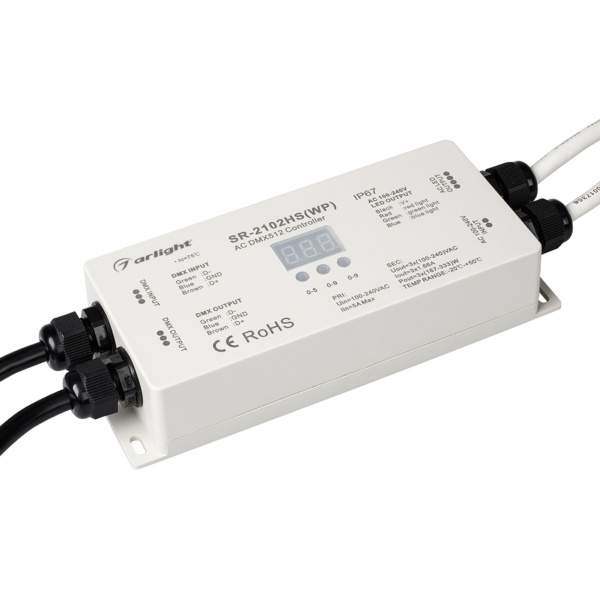 Декодер DMX SR-2102HSWP (230V, 3x1.66A) (Arlight, IP67 Пластик, 3 года)