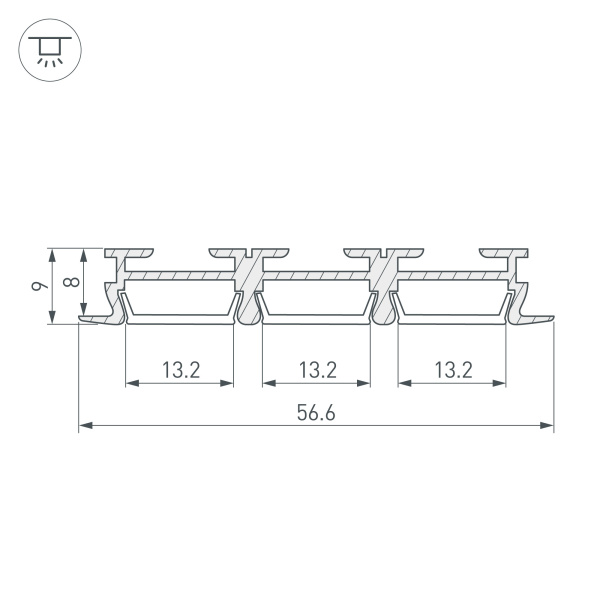 Профиль PHS-3X-F-2000 ANOD (Arlight, Алюминий)