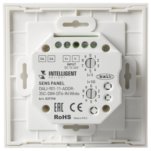 INTELLIGENT ARLIGHT Сенсорная панель DALI-901-11-ADDR-3SC-DIM-DT6-IN White (BUS) (IARL, IP20 Пластик, 3 года)