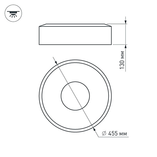 Светильник SP-TOR-RING-SURFACE-R460-33W Day4000 (WH, 120 deg) (Arlight, IP20 Металл, 3 года)