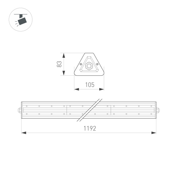 Светильник SP-LAGERN-L1200-200W Day4000 (WH, 90х110 deg, 230V) (Arlight, IP65 Металл, 5 лет)