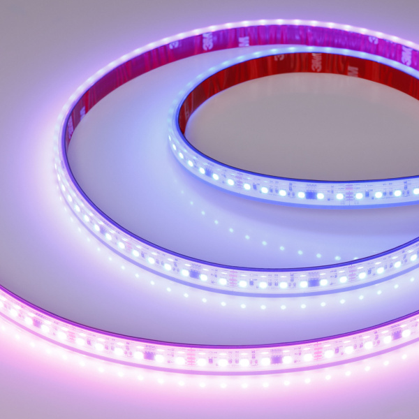 Лента герметичная SPI-PS-A120-12mm 24V RGB-PX6-BPT (23 W/m, IP67, 2835, 5m) (Arlight, бегущий огонь)