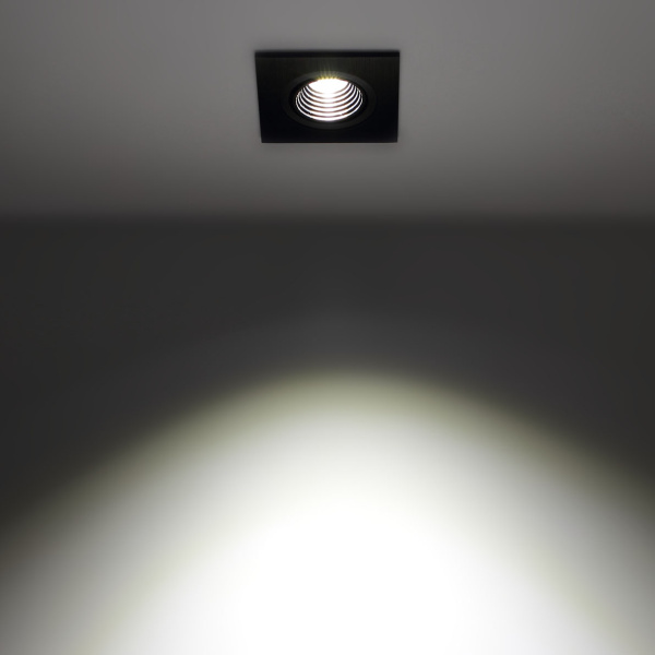 Светодиодный светильник встраиваемый 65 Series Black Square (3W,Day White)