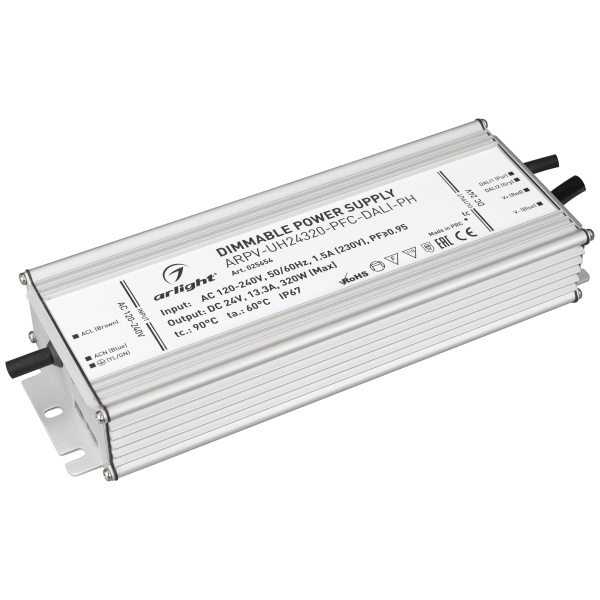 Блок питания ARPV-UH24320-PFC-DALI-PH (24V, 13.3A, 320W) (Arlight, IP67 Металл, 7 лет)