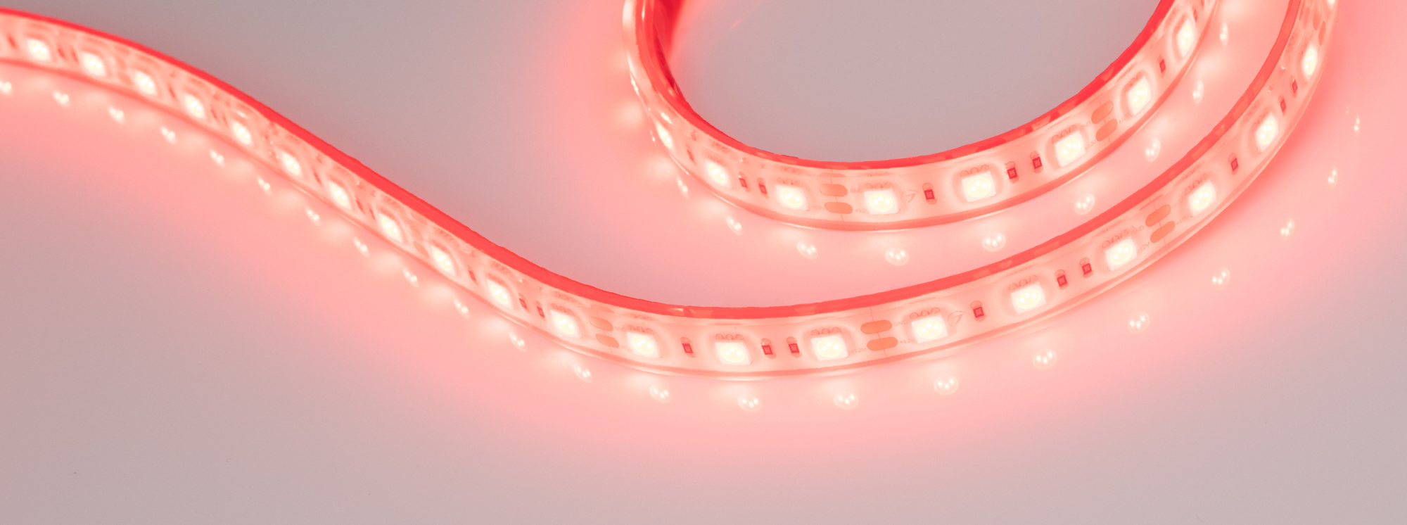 Лента RTW 2-5000PGS 12V Red 2x (5060, 300 LED, LUX) (Arlight, 14.4 Вт/м, IP67)