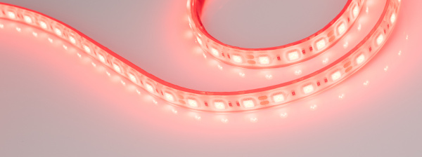 Лента RTW 2-5000PGS 12V Red 2x (5060, 300 LED, LUX) (Arlight, 14.4 Вт/м, IP67)