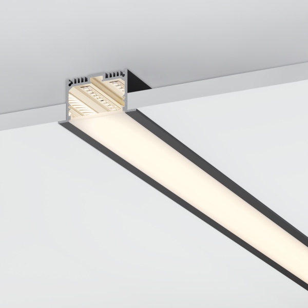 Профиль с экраном SL-LINIA62-F-2500 BLACK+OPAL (Arlight, Алюминий)