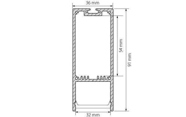 Профиль с экраном SL-LINE-3691-2500 ANOD+OPAL (Arlight, Металл)