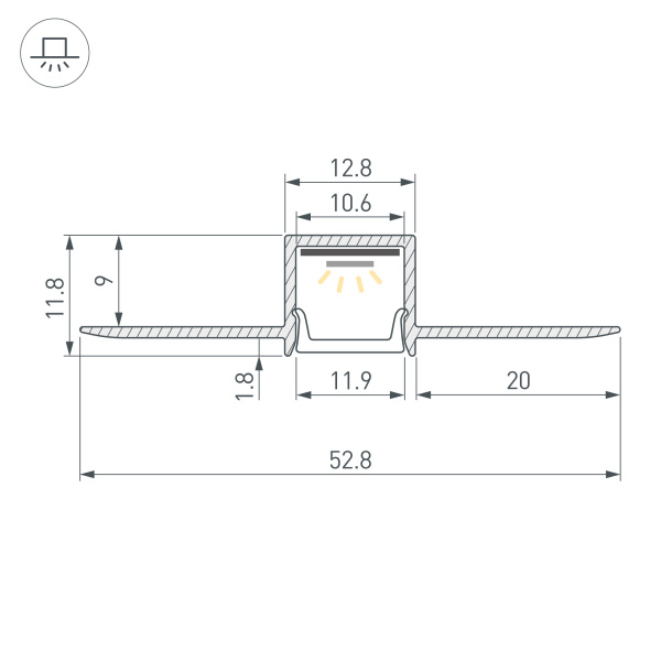 Профиль FANTOM-W12-2000 ANOD (Arlight, Алюминий)