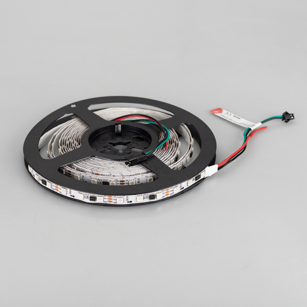 Лента SPI-5000-5060-60 12V Cx3 RGB (10mm, 14.4W/m, IP20) (Arlight, бегущий огонь)