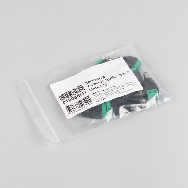 Коннектор Terminal-MONO-2pin-F (Jack 5.5) (Arlight, Пластик)