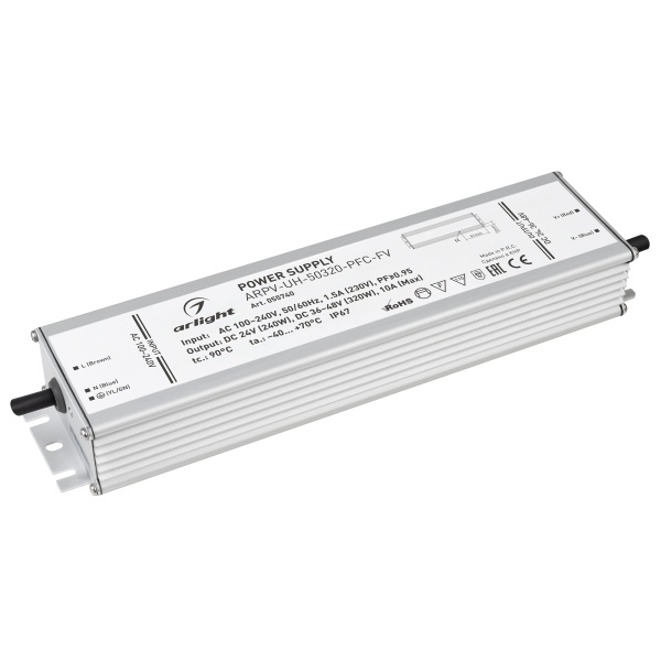 Блок питания ARPV-UH-50320-PFC-FV (24V 240W, 36-48V 320W, 10A) (Arlight, IP67 Металл, 7 лет)