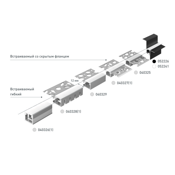 Профиль FANTOM-BENT-W12-SIDE-2000 ANOD (Arlight, Алюминий)