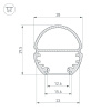 Профиль TOP-OVAL-2000 ANOD (K13, P15) (Arlight, Алюминий)