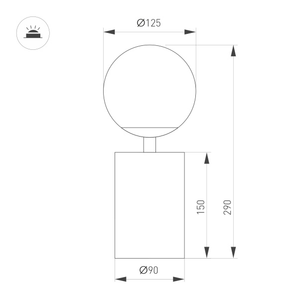Светильник SP-ORNELLA-TAB-L290-R125-6W Warm3200-MIX (BK, 300 deg, 230V, TOUCH-DIMM) (Arlight, IP20 Металл, 3 года)