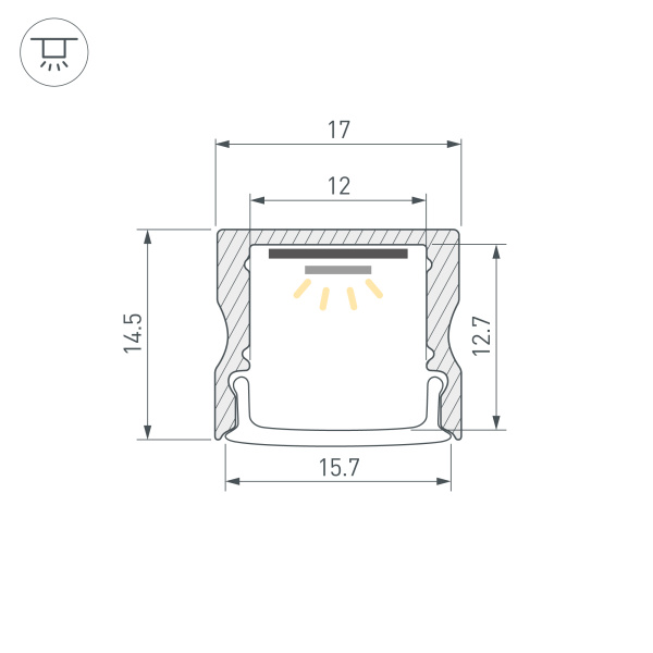 Профиль LINE-1715-2000 WHITE (Arlight, Алюминий)