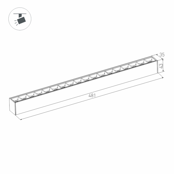 Светильник MAG-LASER-45-L480-18W Warm3000 (BK, 15 deg, 24V) (Arlight, IP20 Металл, 5 лет)