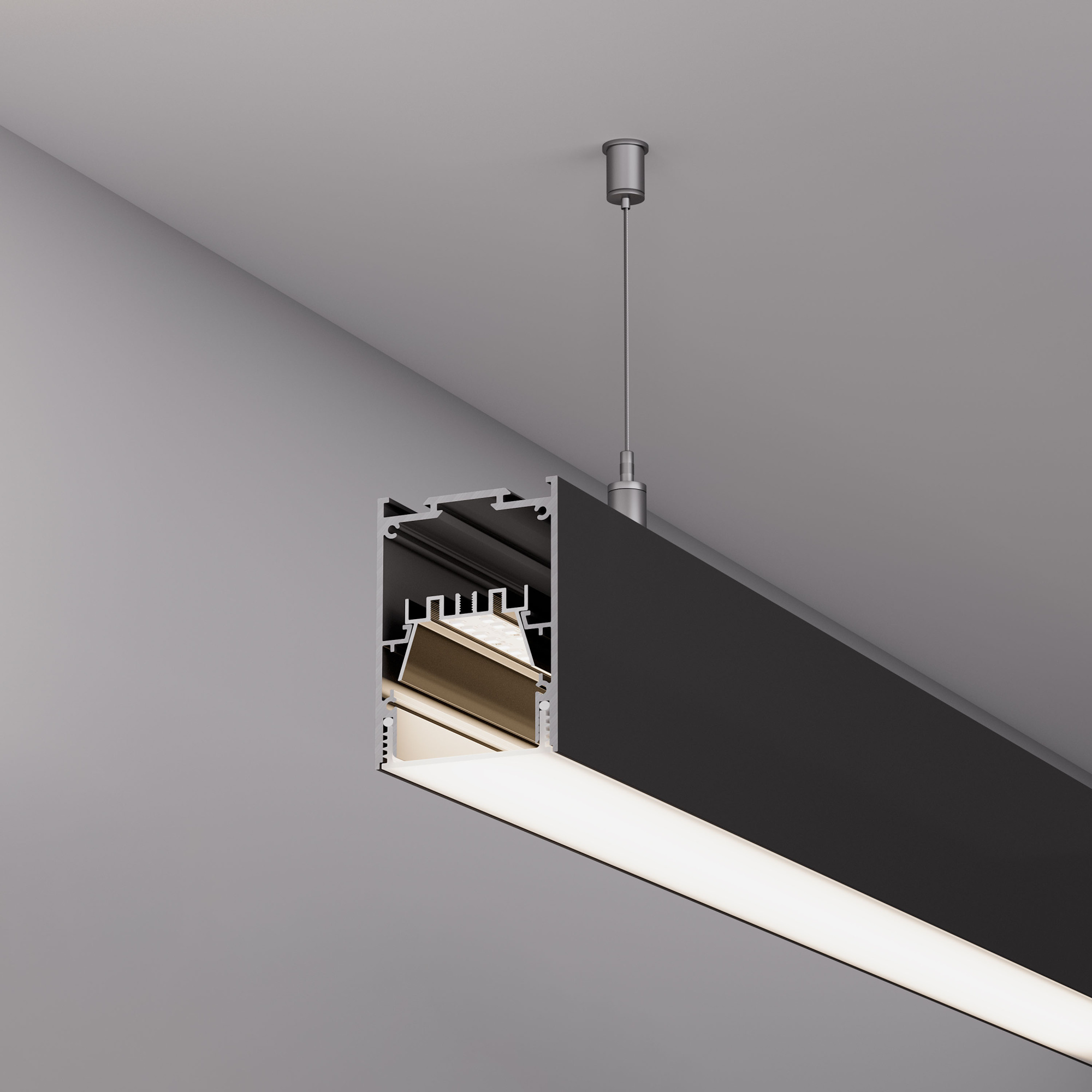 Профиль IP-LINE-5475-2000 BLACK (Arlight, Алюминий)