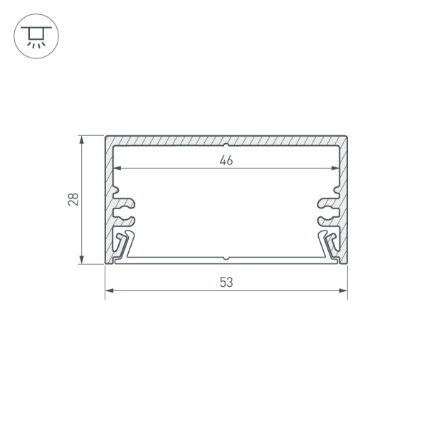 Профиль TOP-LINIA53-H28-2000 ANOD (Arlight, Алюминий)