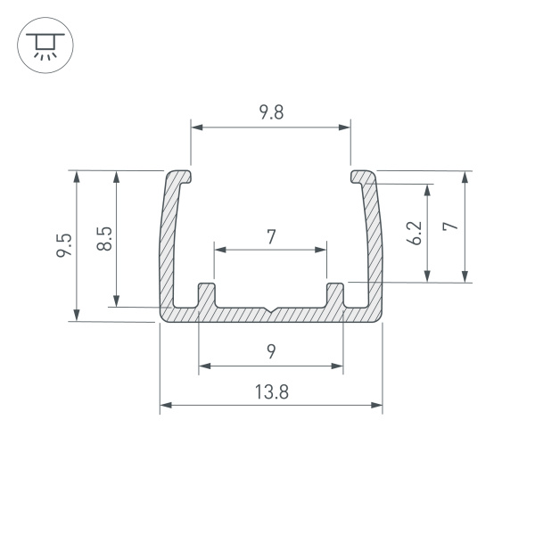 Профиль COB-GERM-8-L1000 (Arlight, Пластик)