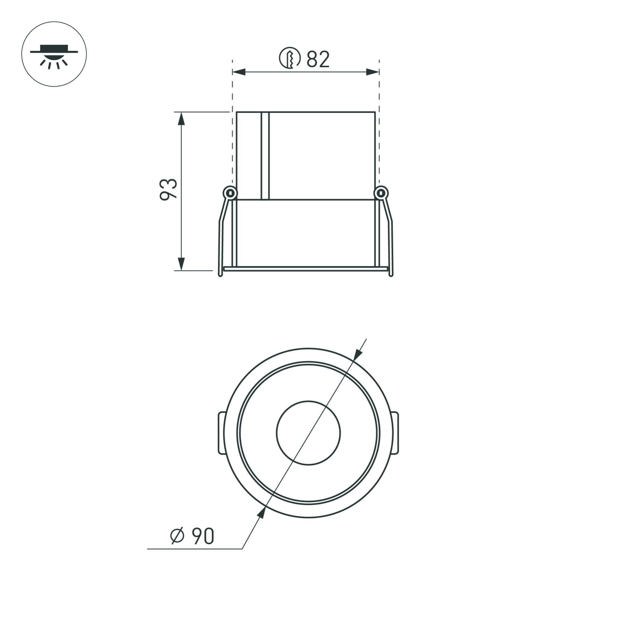 Светильник MS-ATLAS-BUILT-R90-25W Day4000 (WH-BK, 30 deg, 230V) (Arlight, IP20 Металл, 5 лет)
