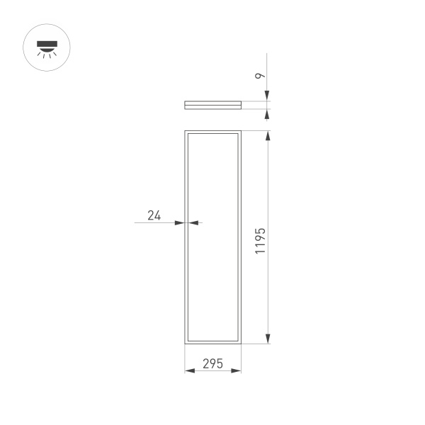 Светильник DL-INTENSO-S300x1200-40W Day4000 (WH, 120 deg, 230V) (Arlight, IP40 Металл, 3 года)