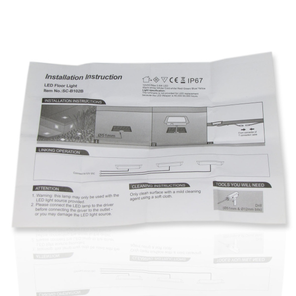 Светодиодный светильник точечный RST IP67 (0,5W, 12V, White).