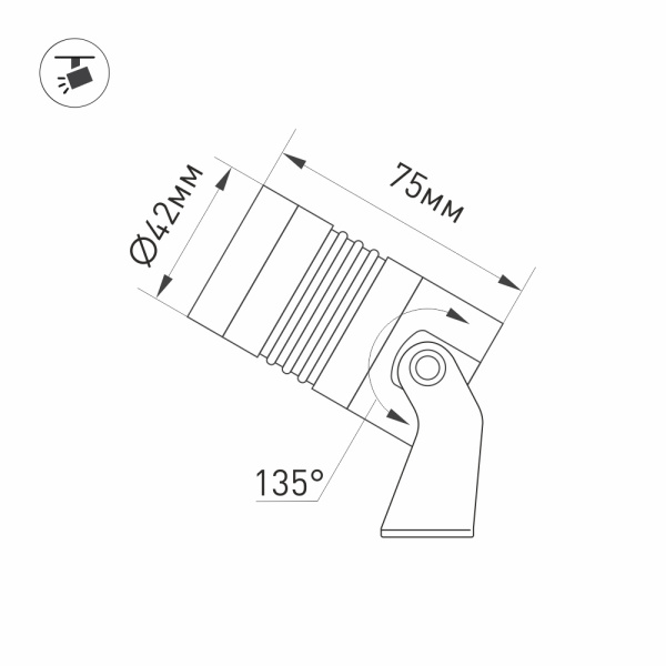 Светильник KT-RAY-COLOR-R42-6W RGB (DG, 25 deg, 12V) (Arlight, IP67 Металл, 3 года)